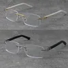 Nya Rimless White Arms Plank Glasses Women 18K Gold Reading Frame Men Black Optical Myopic Gyeglasses Man Woman Frames Women C Dec6508414