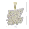 Chains Two Tone Color Iced Out Loyalty Over Royalty Letter Pendant Necklace Hip Hop Bling Cubic Zirconia Letters Charm Men Jewelry270M