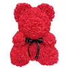 Cadeau de saint valentin chaud 25 cm ours en peluche Rose rouge fleur artificielle décoration cadeaux de noël femmes cadeau de saint valentin