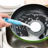 Kitchen Hangable Cleaning Brush Creative Long Handle Steel Ball Brush To Oil Wash Pot Brush Dish H jllFXx