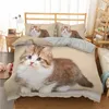 Zeimon Haustier Katzen gedruckt 3D Bettwäsche Set Tiere Home Decor Queensize-Bett-Bettdecke Polyester Bettwäsche Weiche Bettbezug-Kissenbezug 201127