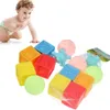 Baby Grip Toy Silikon Block Touch Hand Soft Balls Baby Massage Gummi Tänder Squeeze Bath Ball Leksaker Early Educational LJ201124