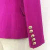 High Street 2020 Nieuwe designer Blazer Women S Double Breasted Lion Buttons Slim Fitting Prachtig Purple Blazer Jacket LJ200824