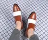 2020 New Arrival Mężczyźni Brytyjski Czarny Biały Patchwork Oxford Formalne Buty Męskie Buty Ślubne Sapato Social Masculino