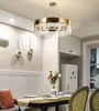 Licht Luxus einfache LED Kristall Kronleuchter Edelstahl Nordic Wohnzimmer Esszimmer Pendelleuchten Schlafzimmer Studie Pendelleuchten