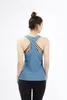 نساء Racerback Yoga Tank Tops بلا أكمام للياقة اليوغا القمصان الجافة الجافة الرياضية الجري