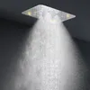 Ensemble de douche de musique de salle de bain LED panneau de pommeau de douche multi-fonctions robinets de vanne de dérivation thermostatique avec Jets de corps de Massage