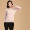 Automne hiver Cachemire Pull Sweater Sweater High Col Collier Pull-oeuvre Solide Couleur Lady Basic Tops Tricotés LJ200815
