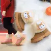 Kinder Warme Baumwolle Stiefel Kinder Schnee Stiefel Dicke Plüsch mit Niedlichen Kaninchen Gummi Stiefel Für Kleinkinder Baby Mädchen Mode LJ201202