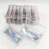 Empty Custom Eyelash Packaging Box Holographic Lash Case for 3D 5D Strip Mink Lashes Acrylic Clear Case7854937