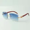 2022 Direct sales high-quality cutting lens sunglasses 3524020, tiger wooden temples glasses, size: 58-18-135mm