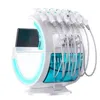 Intelligent ice blue hydra oxygen jet hydro water demerbrasion machine skin analyzer rf fractional multi-function beauty