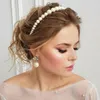Frauen Elegante volle Perlen Einfache Haarbänder Süße Stirnband Haar-Reifenhalter Ornament Kopfband Perlen Haarschmuck Q BBYVLO