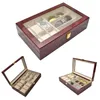 Luxury 63 rutnät Handgjorda träklocka Glasögon Box Smycken Organiserar smycken Box For Watch Case Display T2005235671288