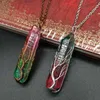 Retro Knit tree of life Natural stone necklace crystal point pendant women necklace fashion jewelry will and sandy gift