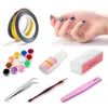 Pedicure Manicure Nail Tips Brush Acrylic Poders Sticker Glitter Cuticle Clipper Nippers Buffer Blocks File Brush Pusher Care DIY Tools Set