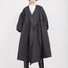 SHENGPALAE Giacca invernale moda coreana nera Giacche Collo a V Mezza manica Allentata Grande personalità Cappotto con orlo largo Donna JL103 201217