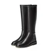 Aafashion Nieuwste Luxe Dames Designer Laarzen 100% Lederen Hoge Hakken Lente en Herfst Over de Knieboots Winter Damesschoenen