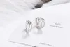 Osobowość Trójwarstwowa Twist Line Hoop Kolczyk z Silver Color Małe kolczyki na biżuterię imprezową