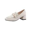 2021 Fashion High Saltos Designer Mulheres Originais Partido Sapatos De Casamento Triplo Black Nude Nude Branco Borboleta Thick Screen Asakuchi Cabeça quadrada Cabeça Vestido