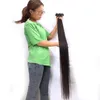 Longue 30 32 34 38 38 40 pouces BRÉ BRÉSILIAN AVEC LE CHEMISSE DE CHEVEUX SUR 100% HUMUMES HEUX TISSEURS BULDLES Extensions de cheveux Remy