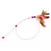 Filo Divertente Cat Stick Toys Gioca con i gatti Gatti di addestramento in filo d'acciaio con piume e campanelli Giocattoli di piume per animali domestici YHM766