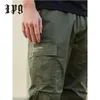 Icg novo moda homens cargo harem calças multi bolsos algodão solto calças casuais homens desgaste masculino elástico cintura sólida calha 201110