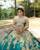 YENİ! Lüks Meksika Quinceanera Elbiseler Kristal Boncuk Dantel Aplike Tatlı 16 Kıyafet Omuz Kapalı Vestidos De XV 15 Años
