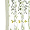 Feuilles de saule vert rideaux de tulle vivant rideaux transparents arbre vert rideaux blancs chambre wp2722 Y200421