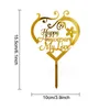 Happy Wedding Anniversary Cakes Inserted Card Acrylic Baking Cake Insert Party Decorations Wedding Valentine's Day Decoration BH5672 TYJ