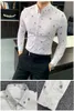 جودة عالية الرجال اللباس قميص طويل الأكمام قمصان الأعمال عارضة ضئيلة تناسب القمصان الرسمي الاجتماعي قميص كلاسيكي camisa masculina c1210