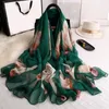 2020 Designer Brand Ploral Print Silk Summer Women Beach Stoles Big Size Pashmina Peminies Bandana Foulard Hijabs LJ2011171236949