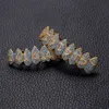 Silvergold Color Iced Out 1414 Gold Grillz Crystal Jewelry Accessories Top Bottom Grills Teeths Body Smycken Hip Hop Bling Cubic Z8659586