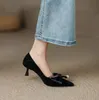 Mode-Koreaanse stijl beige zwarte hoge hak schoenen zoete dames enkele schoenen dame pumps kleding schoenen