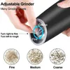 MLIA Set Electric Pepper Mill Stainless Steel Automatic Gravity Induction Salt and Grinder Kitchen Spice Tools 220311