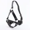 PU Lederen Bondage Gear Hartvormige Stevige Mond Gekneveld Bal Paard Met Type Orale Fixatie Mond Gevulde Seksspeeltjes Y2011189291384