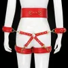 Bdsm bondage lederen been body riem harnas riem taille kooi sexy erotische jarretel paar flirten lingerie set