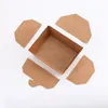 Disposable Kraft Paper Packing Box Frenches Fries BBQ Snack Mat Ta ut Container Dessert Box