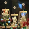 Hushålls jul tema lampa sträng santa claus mönster ledd familj inomhus dekorera energibesparing 3d färgade ljus ny ankomst 9cy J2