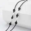 Classic Black and White Acrylic Beaded Glasses Chain with Universal Silicon Anti-skid Holder Eyewear Attach Strap Daily Sports