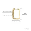 Hip Hop Earrings For Women Fashion 18K Gold Rhodium Plated Geometric Rec Earrings Brief Luxury Bling Zircon Earrings Jewelry285U1478578