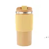 450 ml Koffie Thermos Tumbler met Antislip Case Dubbellaags Roestvrijstalen Auto Vacuümfles Reizen Geïsoleerde Fles Zee RRA11759