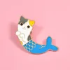 Biżuteria Pinki Broothes Unisex Cat Head Sermaid Tail Lapel Hat Pin krawat krawat gniazda klapa broszka 97999061