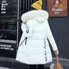 Neue Mode Frauen Jacke mit Pelzkragen Warme Kapuze Weibliche Damen Wintermantel Lange Parka Outwear Camperas 201210