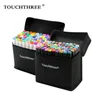 TouchThree 36/48/60/80/168 색 세트 만화 드로잉 마커 알코올 기반 스케치 펠트 팁 브러쉬 펜 아트 용품 201222