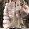 Conmoto Fashionable loose women's Plush fur coat Thickened warm high waist jacket High street style coats woman winter 2020 new