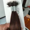 Hochwertiges russisches glattes 100 g schwarzblondes, doppelt gezogenes Haar, ein Spender, rohe Spitze, Keratin, vorgebundener Nano-Ring, Echthaar, jungfräulich