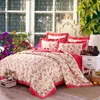 Coton Jacquard Floral Print Literie Ensemble 4pcs Double King King Size Set Bedsheet Ensemble Double couverture Accueil Taie d'oreiller décoratif T200706