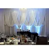 10ft X20ft blanc mariage toile de fond rideau avec Satin Swags scène fond rideaux pour fête scène bébé douche décorations