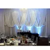 10ft x 20ft luxo puro casamento branco cenário de cenário de palco com dragões de tecido para decorações de fase de festa de bebê